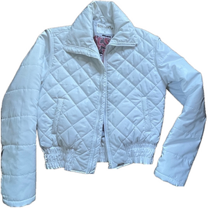 KITSON white lightweight quilted jacket size medium NWOT